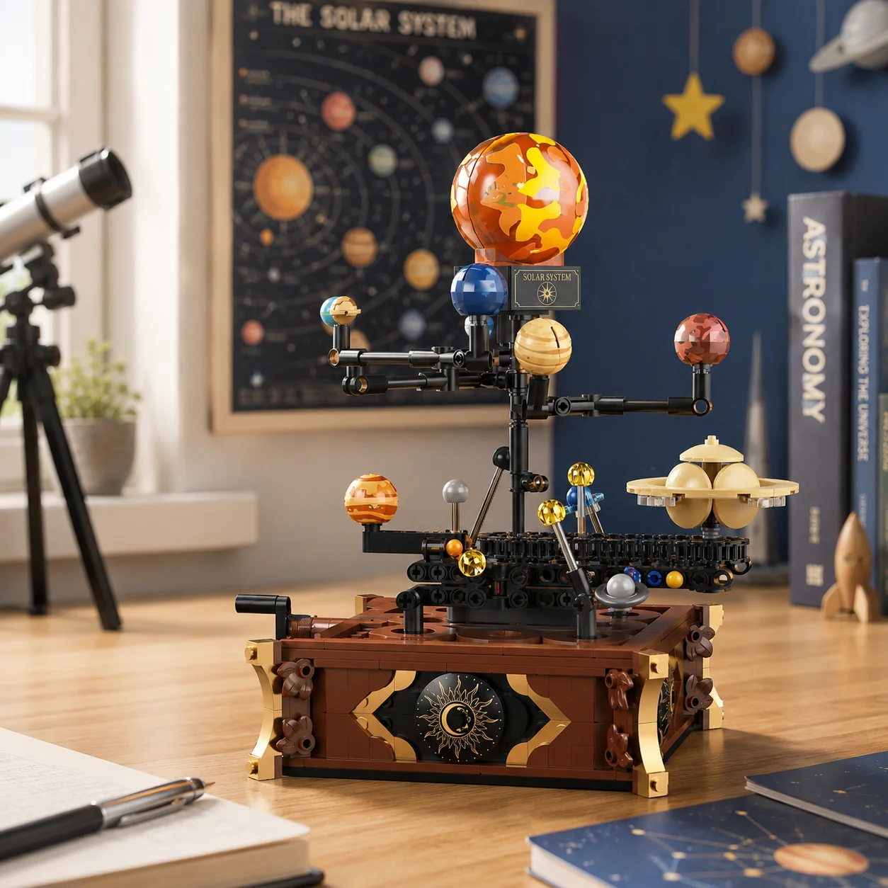 Solar System Orrery - 697 قطعة من مكعبات البناء الكلاسيكية