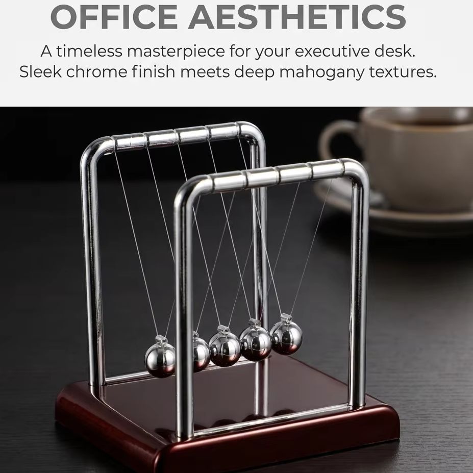 Newton Cradle Large - مهد نيوتن للتأرجح، لعبة علمية فيزيائية،