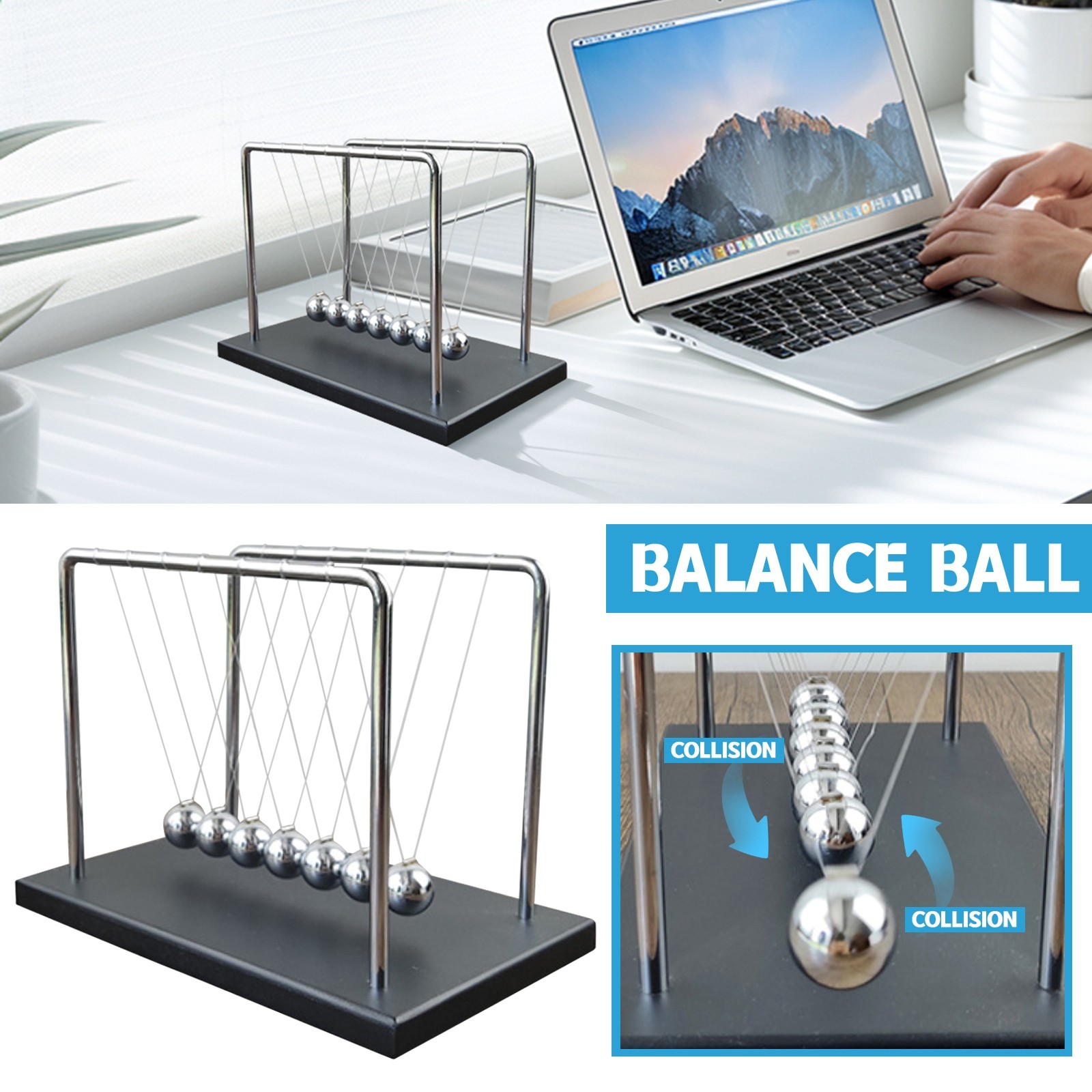 7 كرات ميكانيكي منحنى نيوتن ال - مراجعة Newton Cradle Large وسعره
